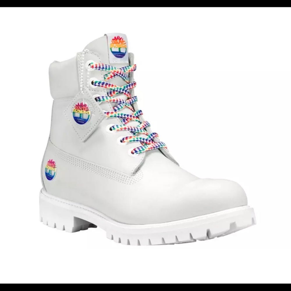 Timberland “rainbow” 6” leather boots men’s SZ 10